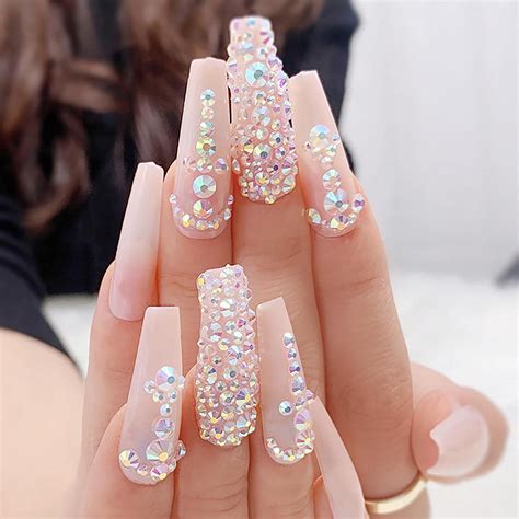 acrylic rhinestone nails